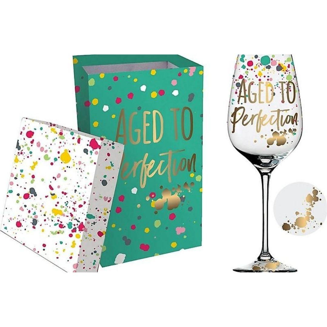 Aged to Perfection Wine Glass and Gift Box - Cool Stitches